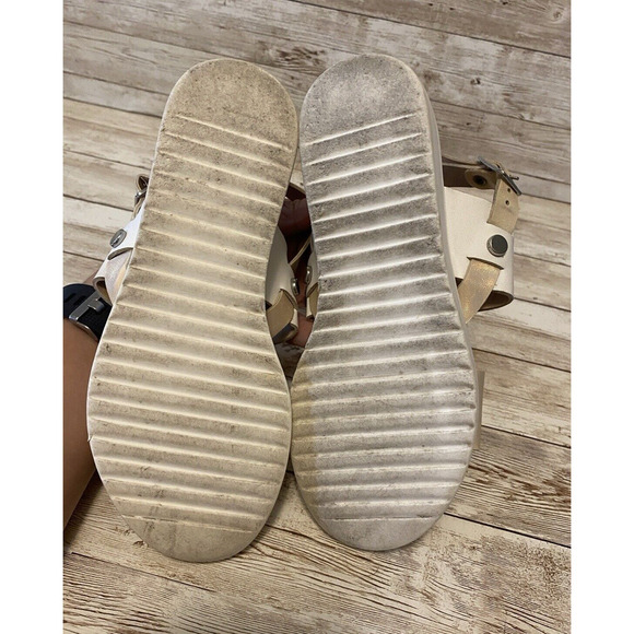 Guilias Palai Sandals Girls Pink Cream Size 8? Thick Straps Open Toe - Picture 11 of 12